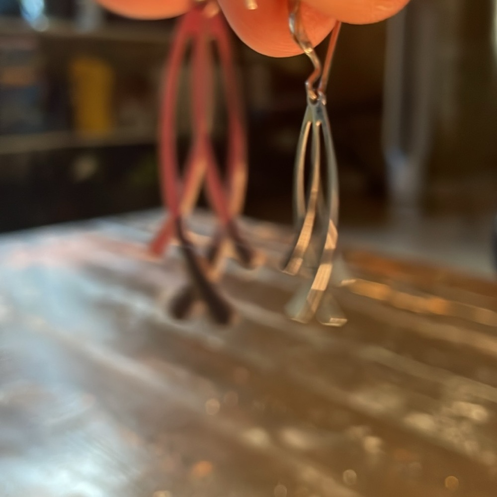 2/$20 NEW Sterling silver earrings - confetti / tassle shape! - Picture 2 of 3